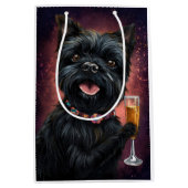 Sac Cadeau Moyen Nouvel An Affenpincher (Devant)