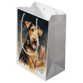 Sac Cadeau Moyen Nouvel An Airedale Terrier (Dos Angle)