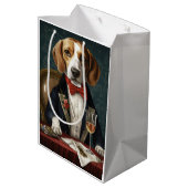 Sac Cadeau Moyen Nouvel An beagle (Dos Angle)