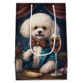 Sac Cadeau Moyen Nouvel An de Bichon Frise (Dos)