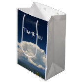 Sac Cadeau Moyen Nuage de Puffy blanc (Devant Angle)