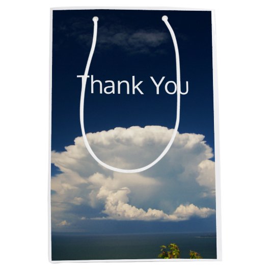 Sac Cadeau Moyen Nuage de Puffy blanc (Devant)