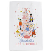Sac Cadeau Moyen Nutcracker Pink Christmas Tree Holiday Anniversair (Devant)