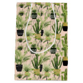 Sac Cadeau Moyen Oasis intérieure | Motif de ligne Plante (Dos)