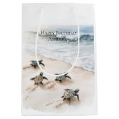 Sac Cadeau Moyen Ocean Beach Coast Sea Turtles (Devant)