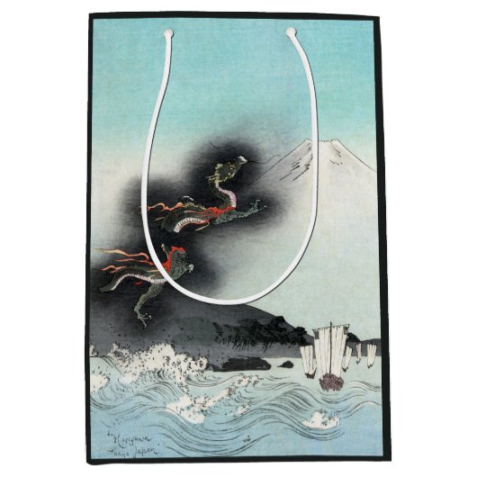 Sac Cadeau Moyen Ocean Dragon Rising to Mt. Fuji HOKUSAI Ukiyo-e (Devant)