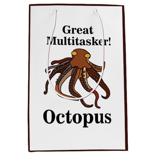 Sac Cadeau Moyen Octopus Tentacles Multitaskan Funny Birthday (Devant)