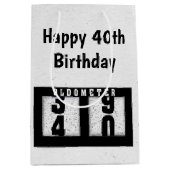 Sac Cadeau Moyen Odomètre du 40e anniversaire (Devant)