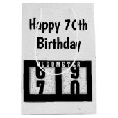 Sac Cadeau Moyen Odomètre du 70e anniversaire (Devant)