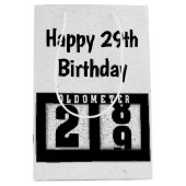 Sac Cadeau Moyen Odomètre noir du 29e anniversaire (Devant)