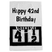 Sac Cadeau Moyen Odomètre noir du 42e anniversaire (Devant)