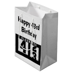 Sac Cadeau Moyen Odomètre noir du 43e anniversaire