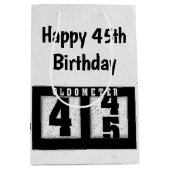 Sac Cadeau Moyen Odomètre noir du 45e anniversaire (Devant)