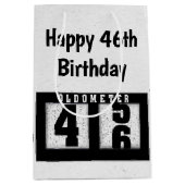 Sac Cadeau Moyen Odomètre noir du 46e anniversaire (Devant)