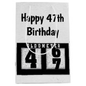 Sac Cadeau Moyen Odomètre noir du 47e anniversaire (Devant)