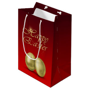 Sac Cadeau Moyen Oeufs de Pâques d'or - Sac-cadeau moyen