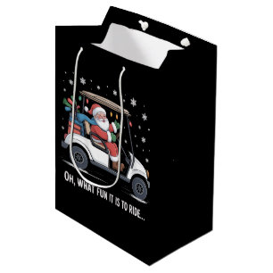 Sac Cadeau Moyen Oh Qu'il Est Amusant De Rouler Santa Conduisant Go
