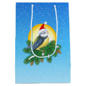Sac Cadeau Moyen Oiseau à Santa Hat (Dos)