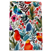 Sac Cadeau Moyen Oiseaux floraux colorés (Devant)
