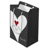 Sac Cadeau Moyen Oiseaux modernes simples personnalisés en amour Co (Devant Angle)