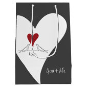 Sac Cadeau Moyen Oiseaux modernes simples personnalisés en amour Co (Dos)