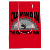 Sac Cadeau Moyen Old Man Dan Carpenter Homme Lumber Builder Funny (Dos)