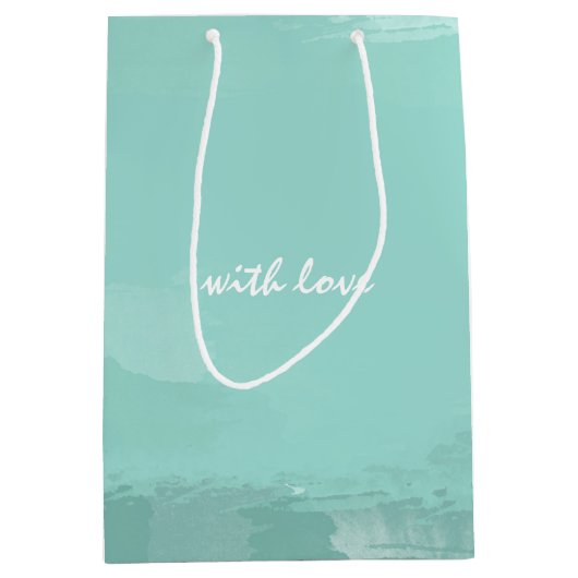 Sac Cadeau Moyen Ombre d'aquarelle de menthe (Devant)