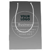 Sac Cadeau Moyen Ombre Gris foncé & Coordonnées professionnelles et (Devant)