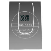 Sac Cadeau Moyen Ombre Gris foncé & Coordonnées professionnelles et (Dos)
