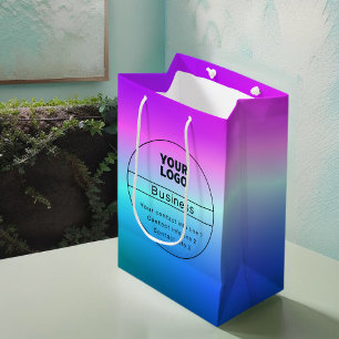 Sac Cadeau Moyen Ombre multicolore et informations de contact entre