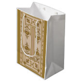 Sac Cadeau Moyen opulent imprimé baroque d'or (Devant Angle)