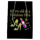 SAC CADEAU MOYEN OR 60 ANS ET UN DIVA FABULEUX (Dos)