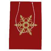 Sac Cadeau Moyen Or de conception de flocon de neige sur le rouge (Dos)
