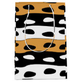 Sac Cadeau Moyen Orange Black White Stripes (Devant)