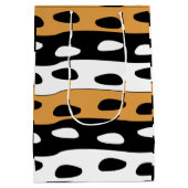 Sac Cadeau Moyen Orange Black White Stripes (Dos)