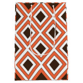 Sac Cadeau Moyen Orange Brown Diamant Géométrique (Dos)