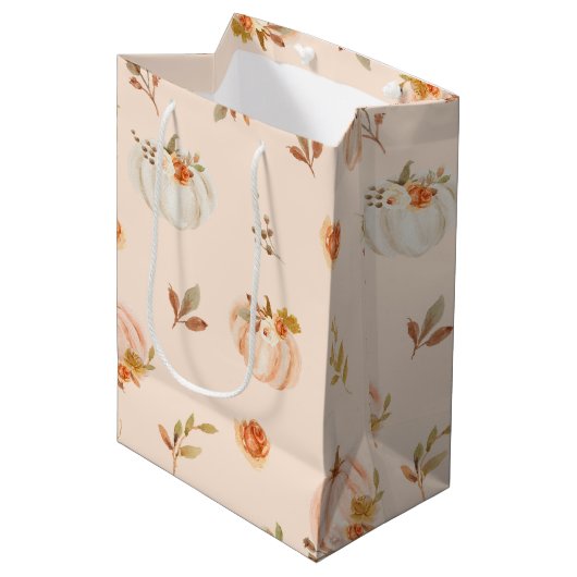 Sac Cadeau Moyen Orange chute petit citrouille anniversaire (Devant Angle)