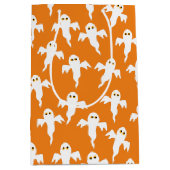Sac Cadeau Moyen Orange d'Halloween fantôme (Devant)