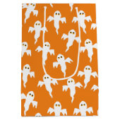 Sac Cadeau Moyen Orange d'Halloween fantôme (Dos)