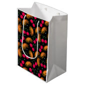 Sac Cadeau Moyen Orange Floral Cherry Pattern (Devant Angle)