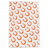 Sac Cadeau Moyen Orange Horseshoe Motif Chevaux modernes intemporel (Devant)