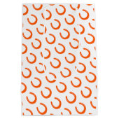 Sac Cadeau Moyen Orange Horseshoe Motif Chevaux modernes intemporel (Dos)