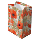 Sac Cadeau Moyen Orange Poppy Meadow (Devant Angle)