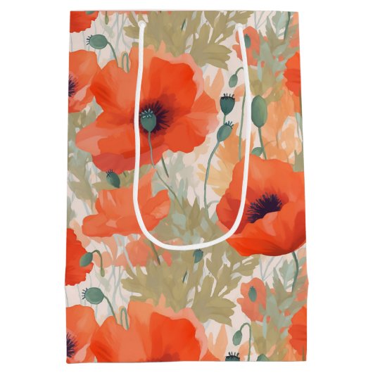 Sac Cadeau Moyen Orange Poppy Meadow (Dos)