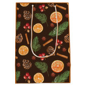 Sac Cadeau Moyen Orange Spice Rustique Botanique d'hiver (Dos)