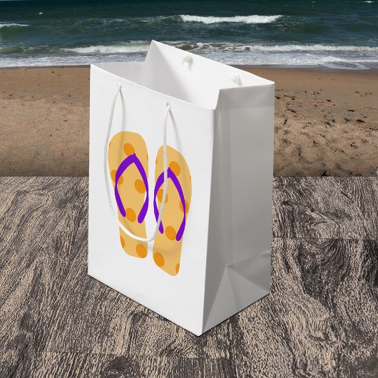Sac Cadeau Moyen Orange Summer Beach Flip Flops Cadeau