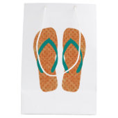 Sac Cadeau Moyen Orange Summer Beach Flip Flops Cadeau (Dos)