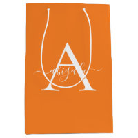 Orange Tangerine Monogrammée | Élégance Minimalist