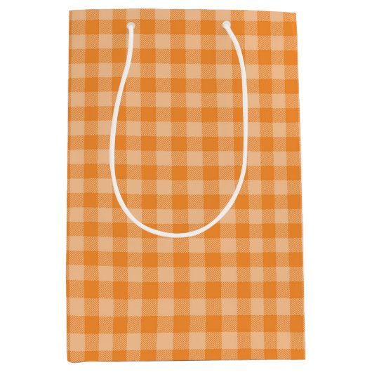 Sac Cadeau Moyen Orange Tartar plaid été (Devant)