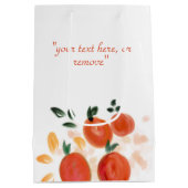 Sac Cadeau Moyen Orange tropicale et Motif Feuille (Dos)